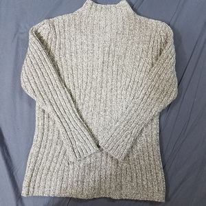 merino wool sweater oversized chunky knit sweater tan funnel neck